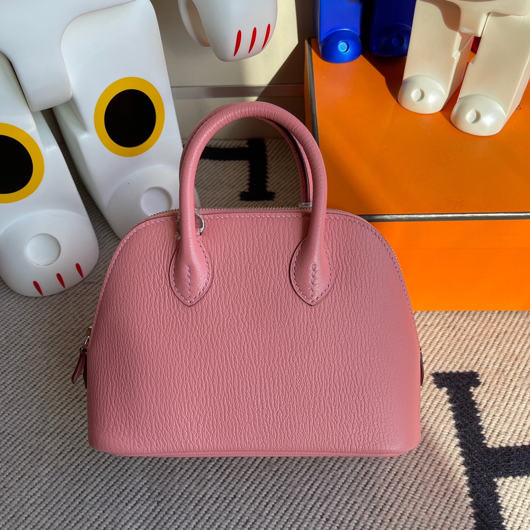 에르메스 미니 볼리드백 핑크 은장 염소가죽